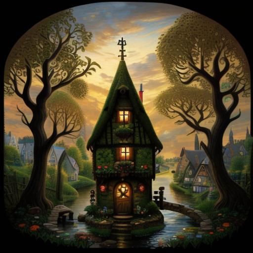 Art Nouveau Fairy Tale Miniature Village