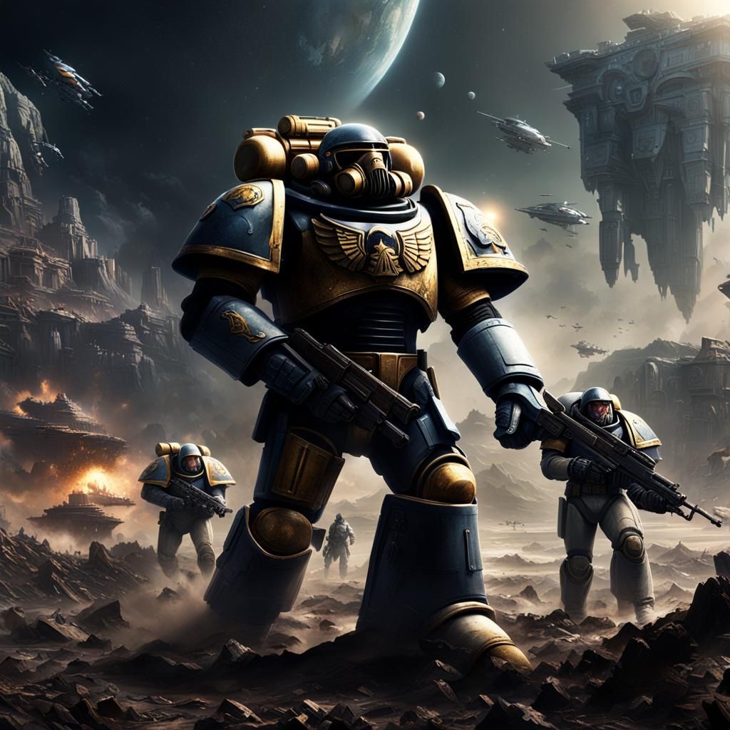 Epic Space Marines in Digital Matte Painting