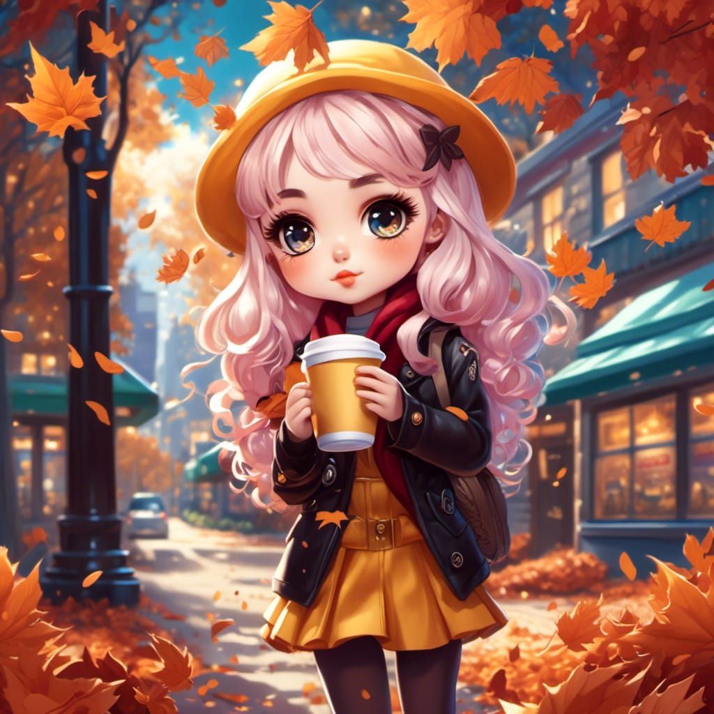 Chibi Girl with Coffee at Tim Hortons