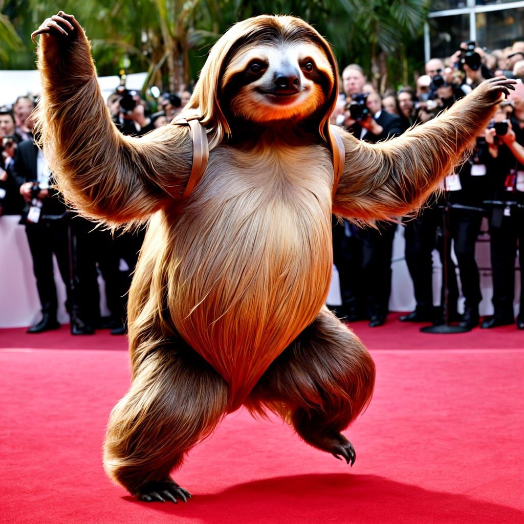 Glamorous Sloth Red Carpet Strut