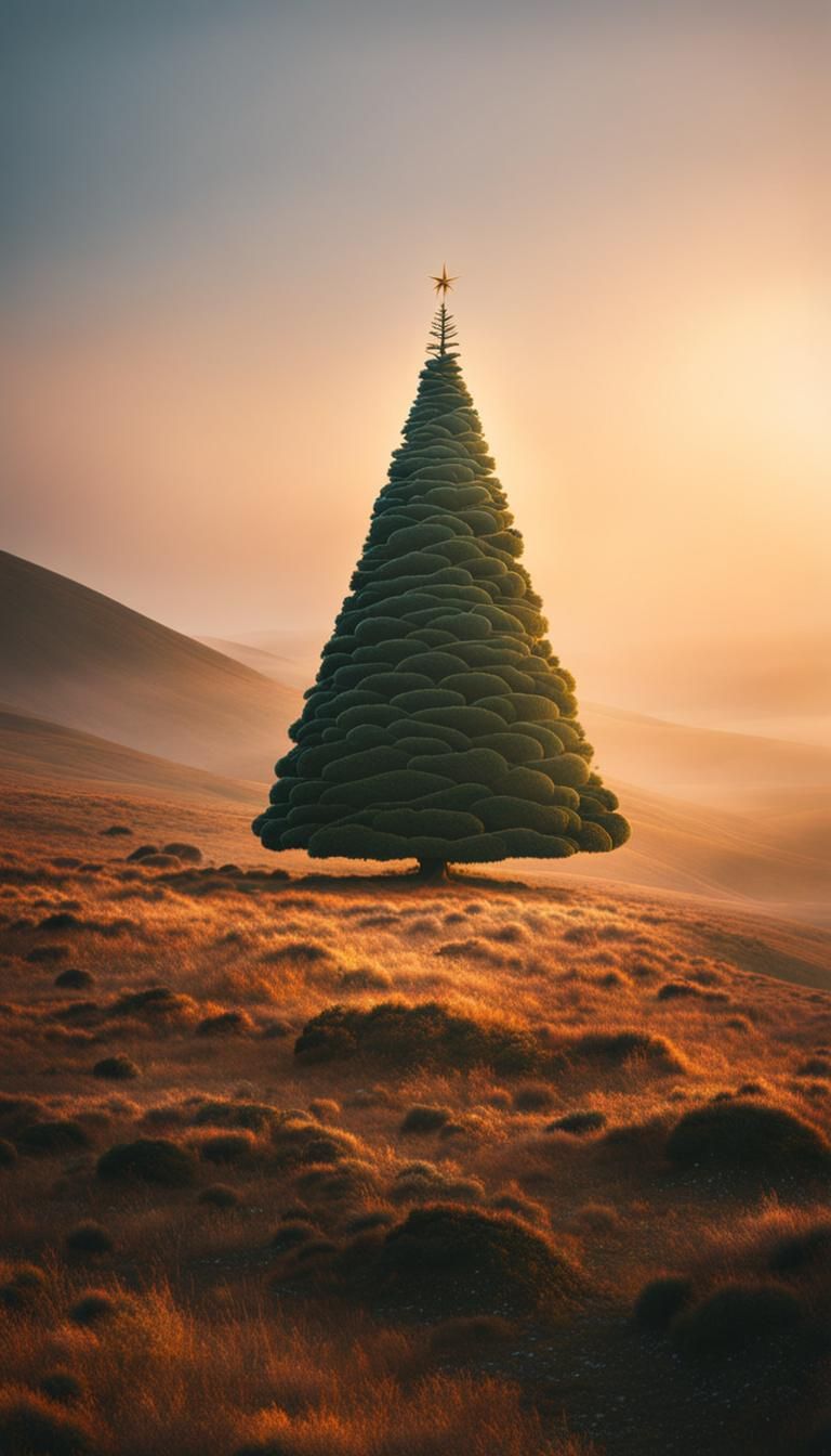 Unconventional Christmas Tree on Scottish Moor
