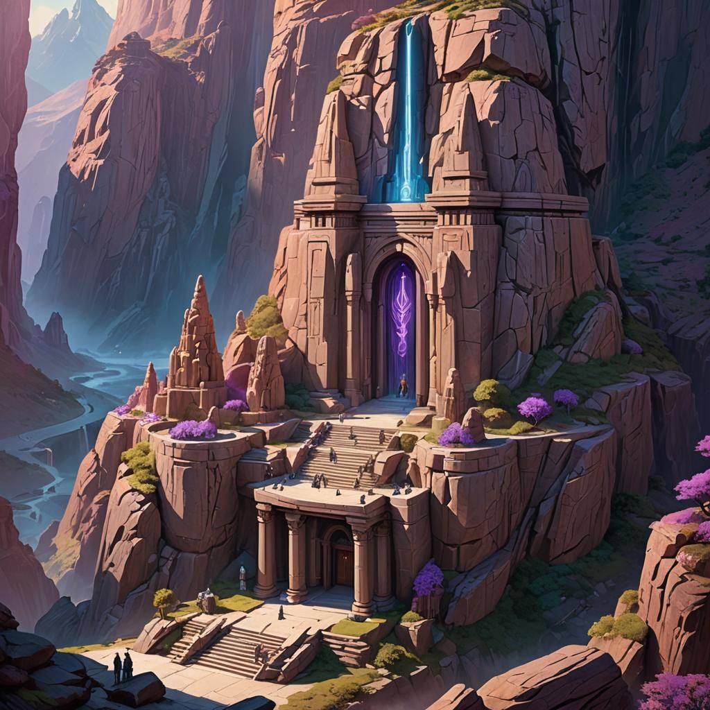 Jedi Temple Carved into Mountain: Hyperrealistic Concept Art