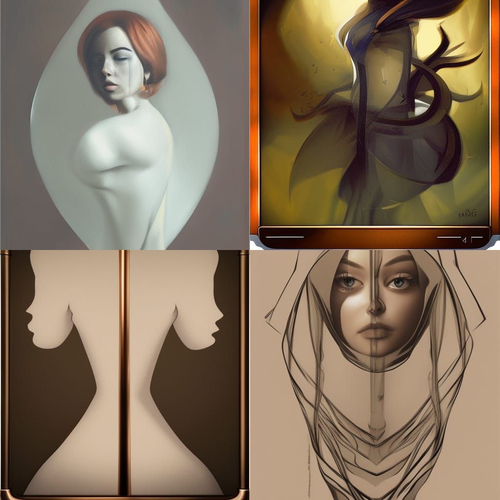 Hourglass Meadow Portrait in Art Nouveau Style