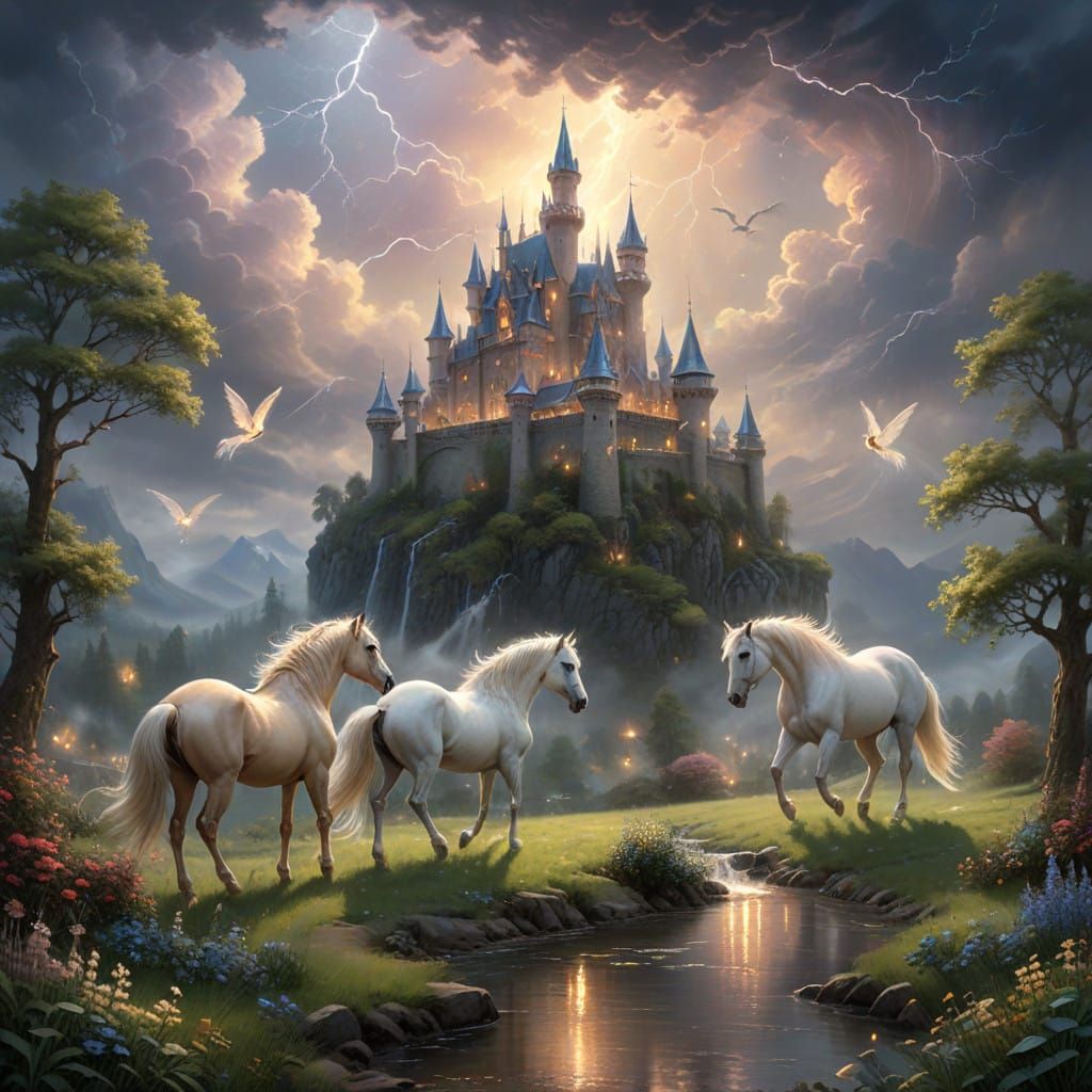 Medieval Castles in Whimsical Fantasy Style