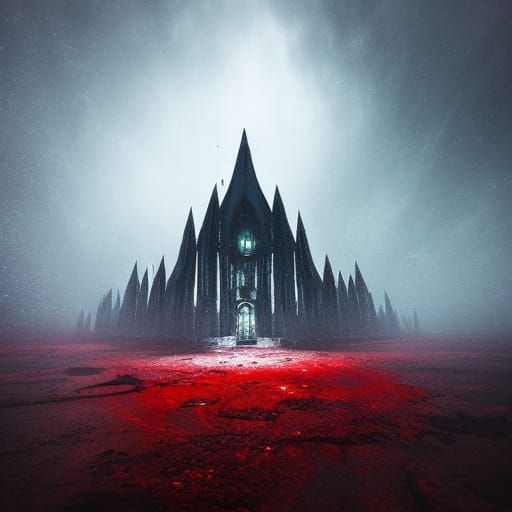 Creepy Dark Well with Gothic Horror Elements