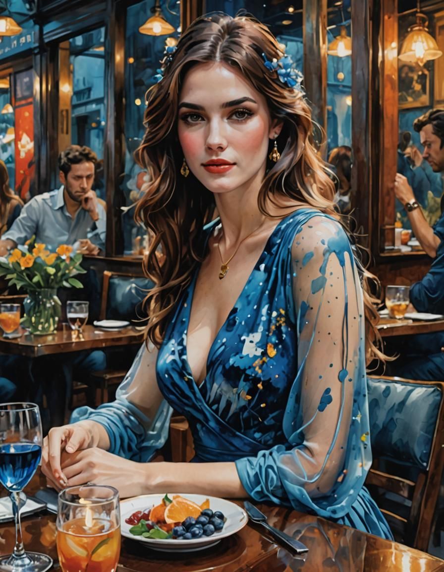 Young Woman with Shy Smile, in Watercolor Art