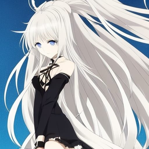 Anime Woman with White Hair and Tiger Companion