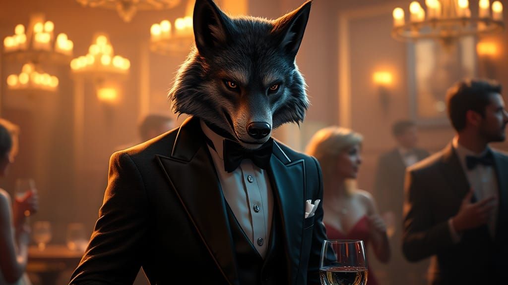 Dapper Werewolf at a Party in Unreal Engine 5