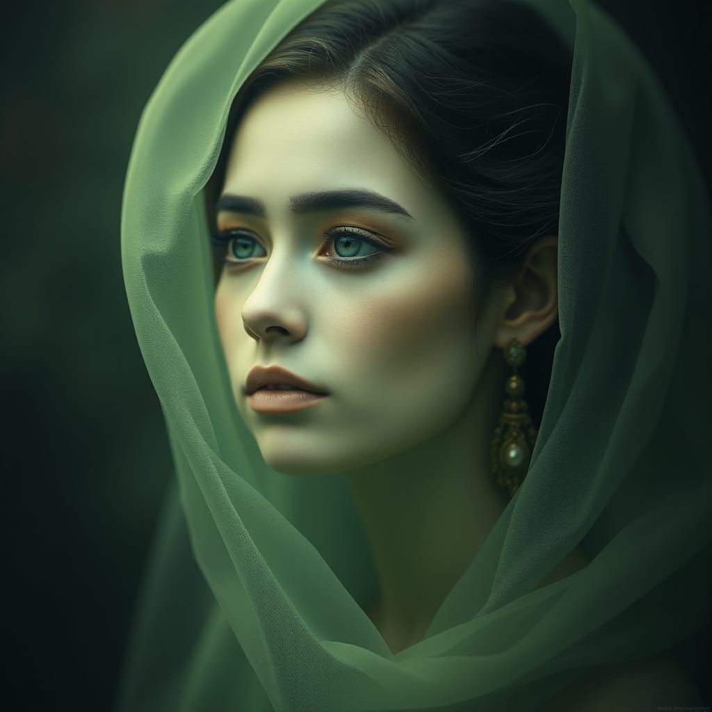 Otherworldly Female Figure in a Dreamlike State