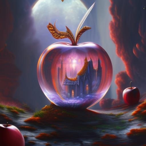 Crystal Apple Kingdom: Detailed Fantasy Art