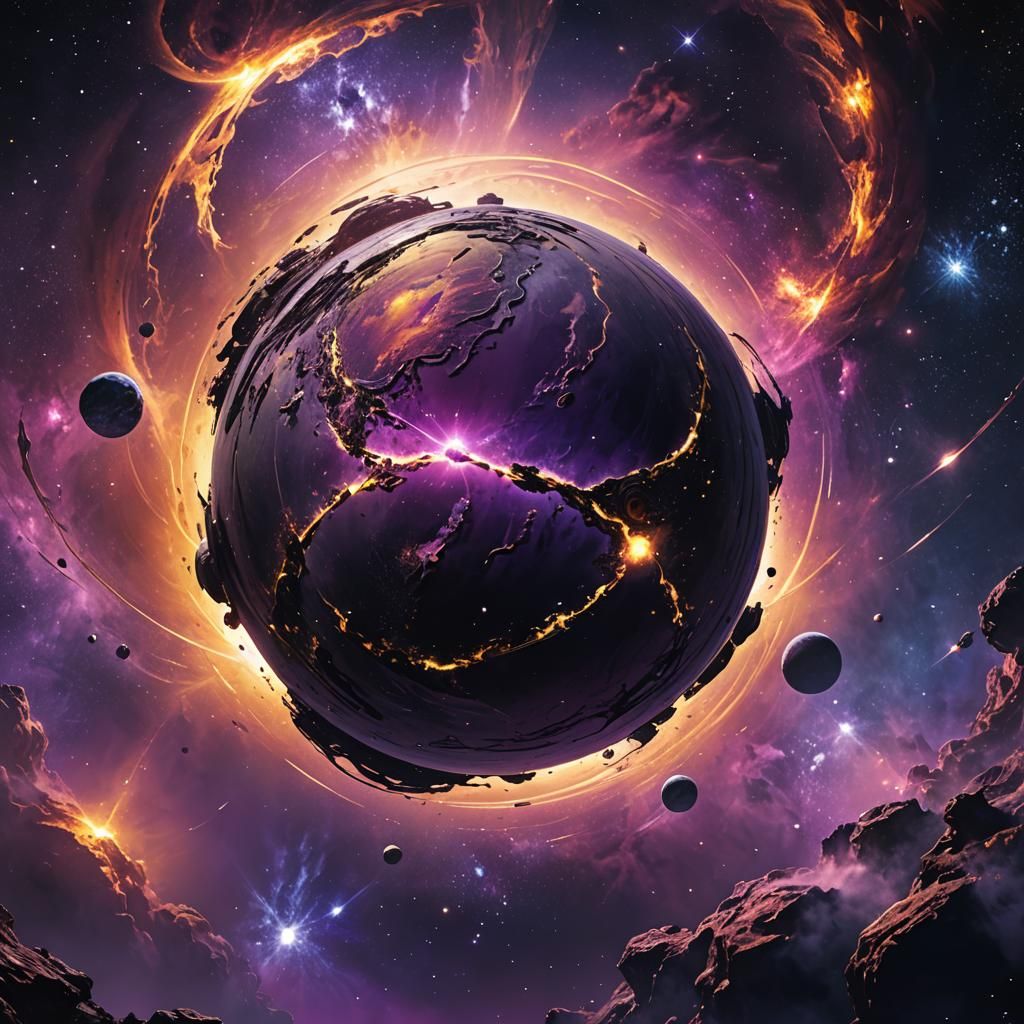 Mysterious Planet in Dark Fantasy Space Art