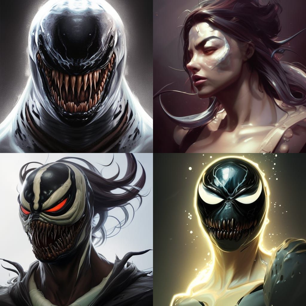 Venom Portrait in Hyperdetailed Style