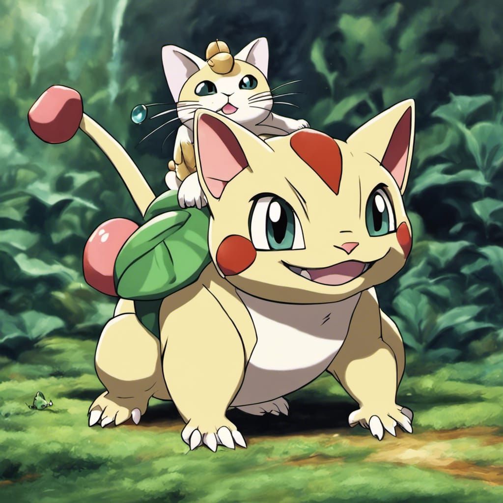 Meowth and Bulbasaur: A Hyperrealistic Pokémon Ride