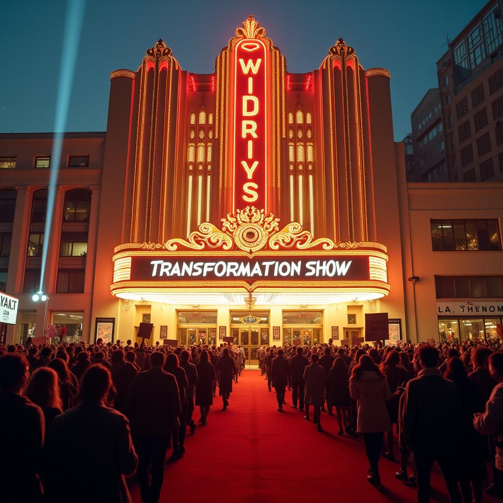 Eager Crowd Awaits Show at Art Deco Theater