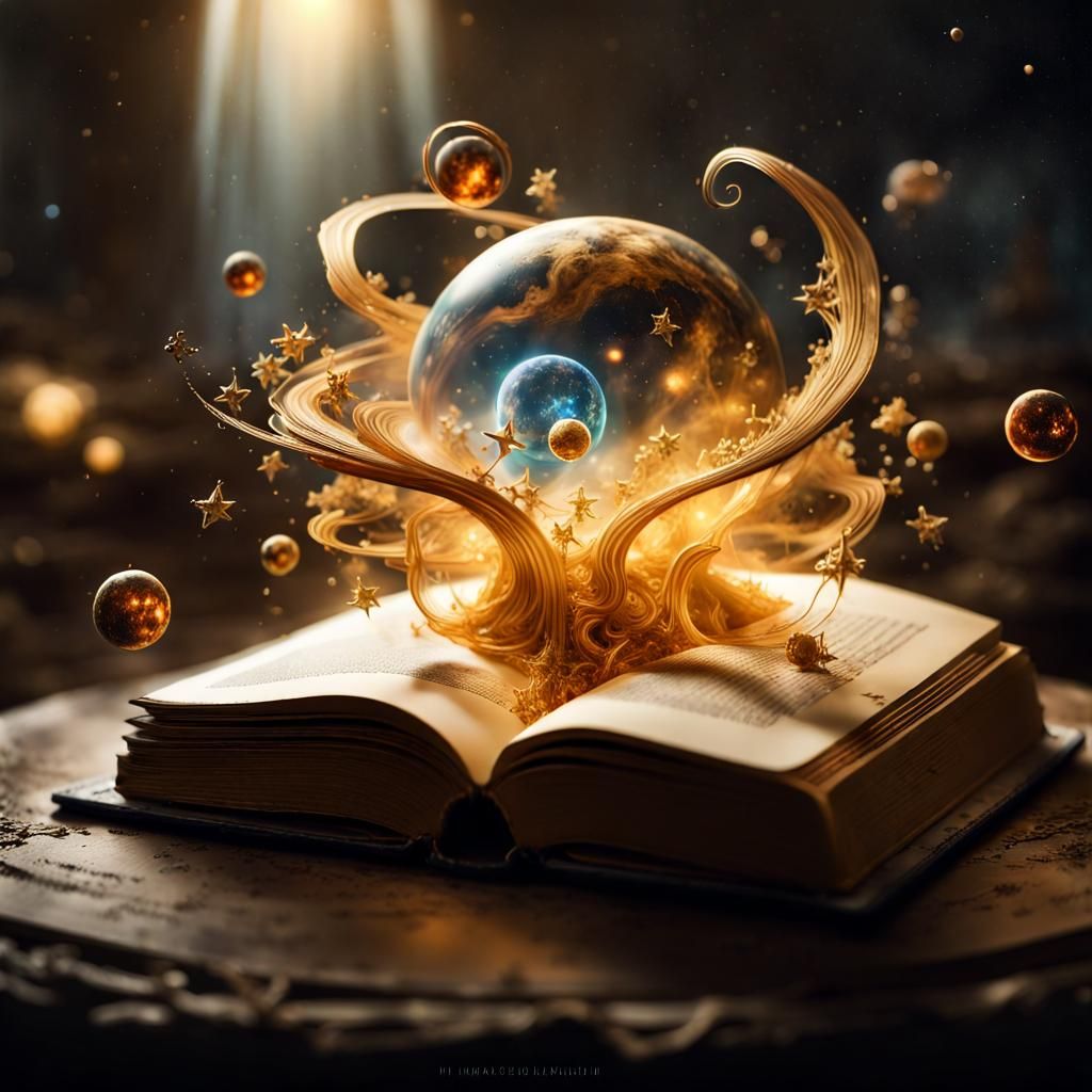Golden Galaxy Planets Emerge from Fantasy Book