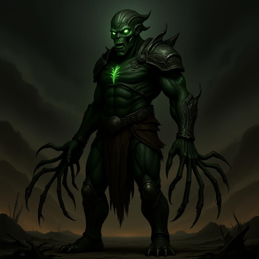 Terrifying Alien Creature in a Desolate Landscape