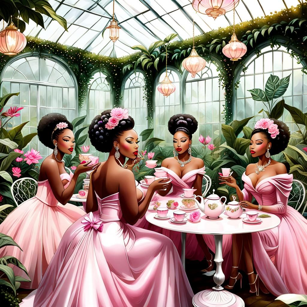 Glamorous Tea Party in Enchanted Greenhouse