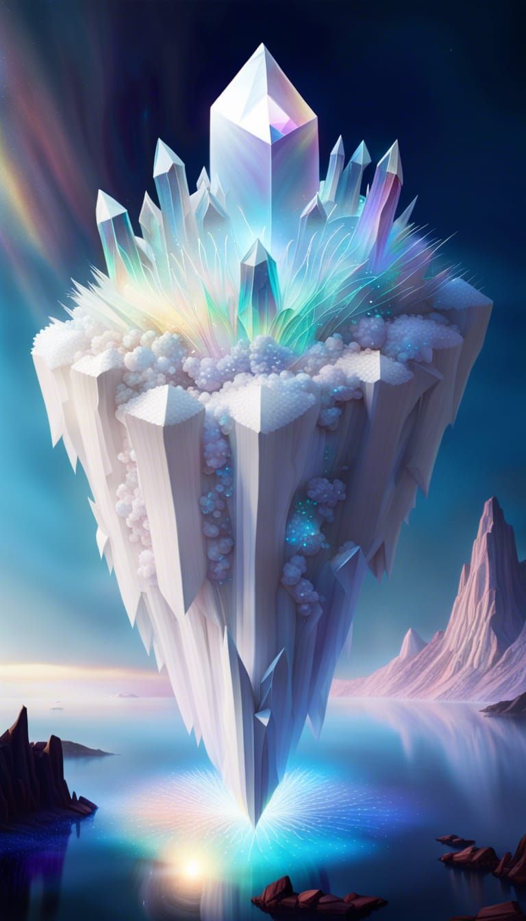 Floating Crystal Island: Epic Fantasy Landscape
