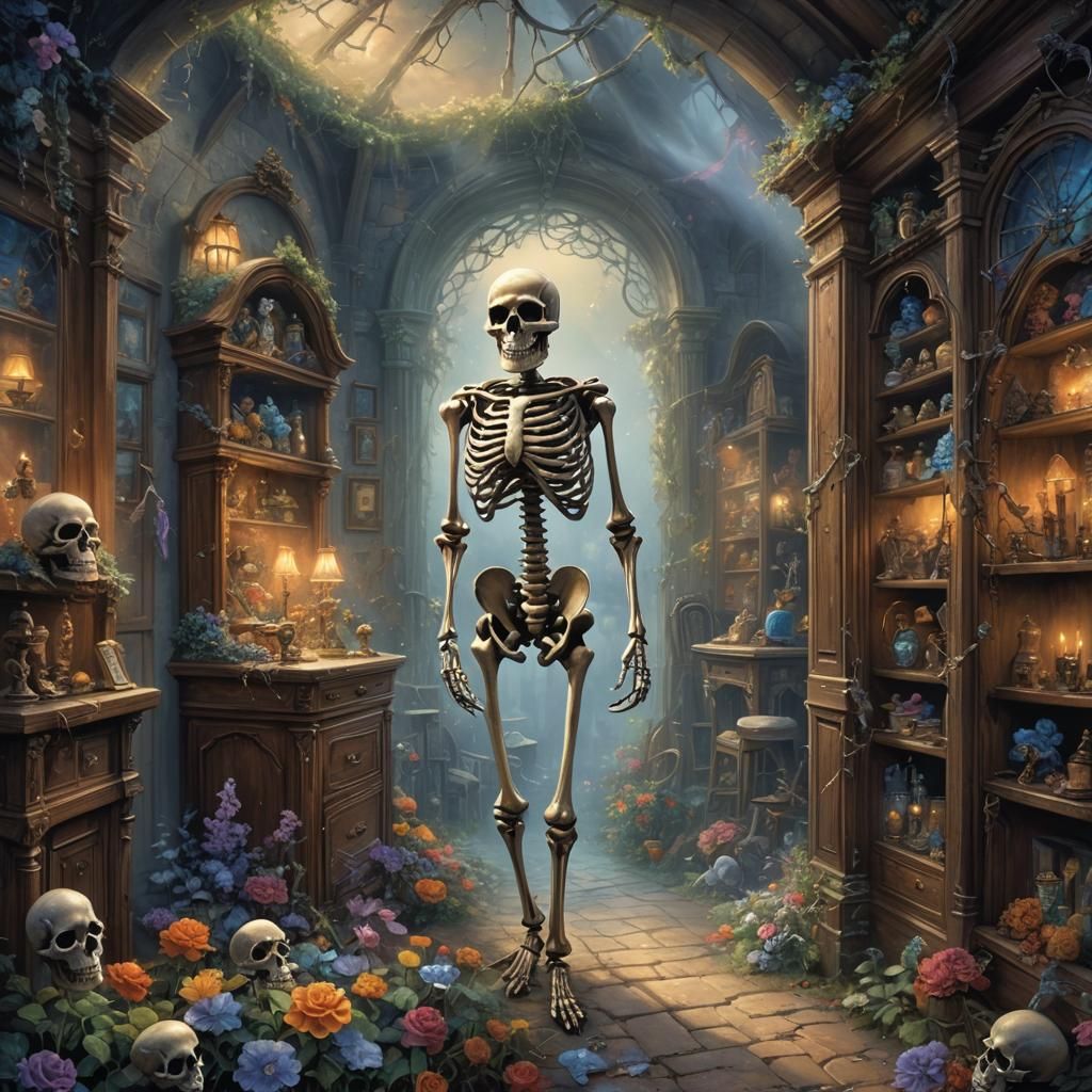 Ethereal Closet Skeleton in Fantasy Style