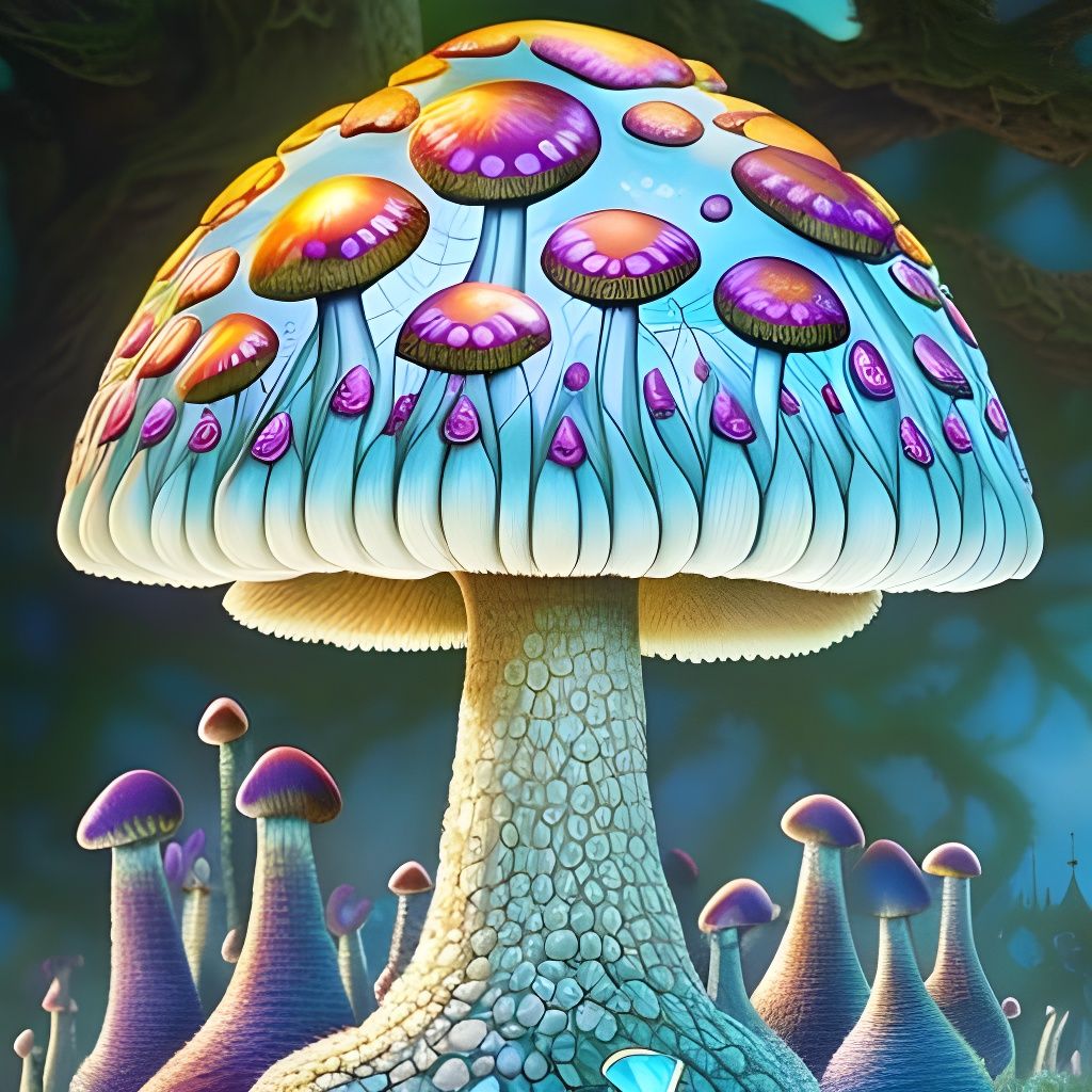 Fairytale Shroompunk Mansion in a Lavender Wonderland