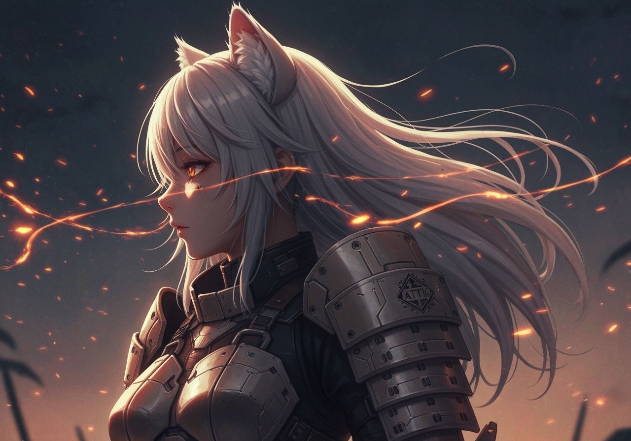 Melancholy Catgirl in Sci-Fi Samurai Armor
