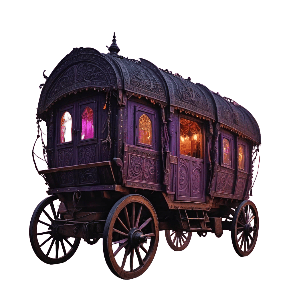 Mystical Romani Caravan Wagon in Fantasy Style