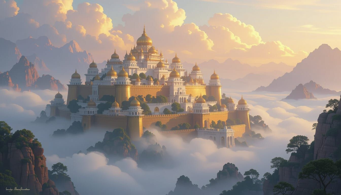 Mythical City of Lanka Covered in Ethereal Mist