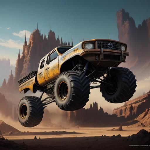 Detailed Matte Painting of Monster Trucks