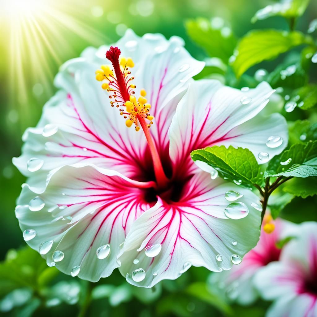 Detailed Hibiscus Flowers in Natural Light
