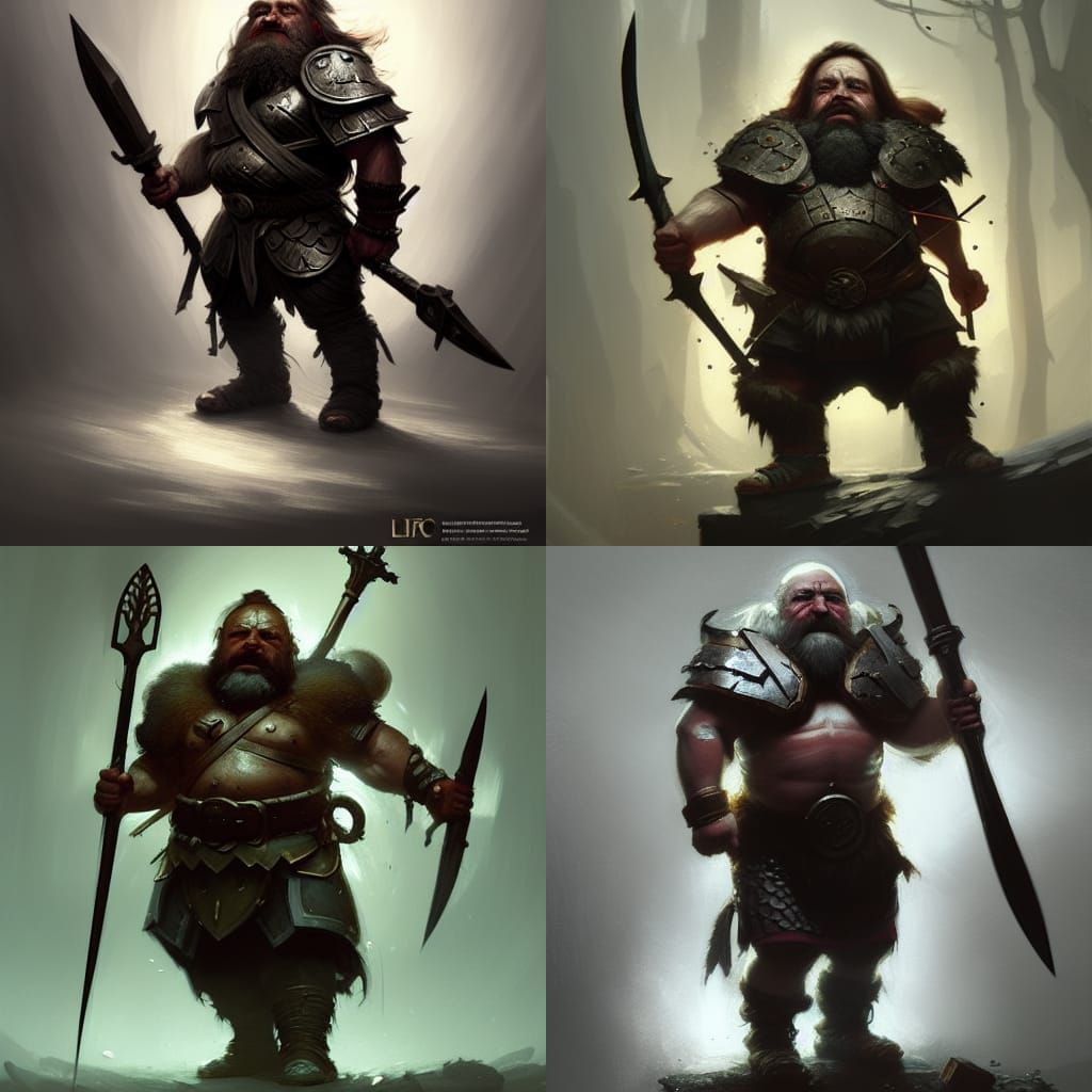 Dwarf Warrior with Axe: Dark Fantasy Concept Art