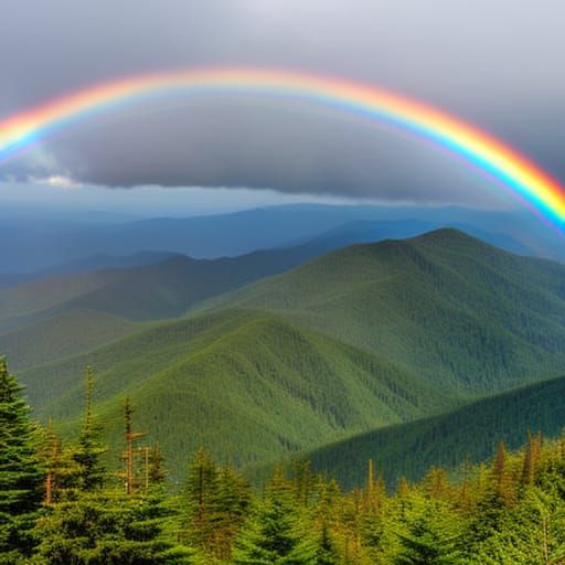 Rainbow Over Clingmans Dome: Hyperdetailed Art