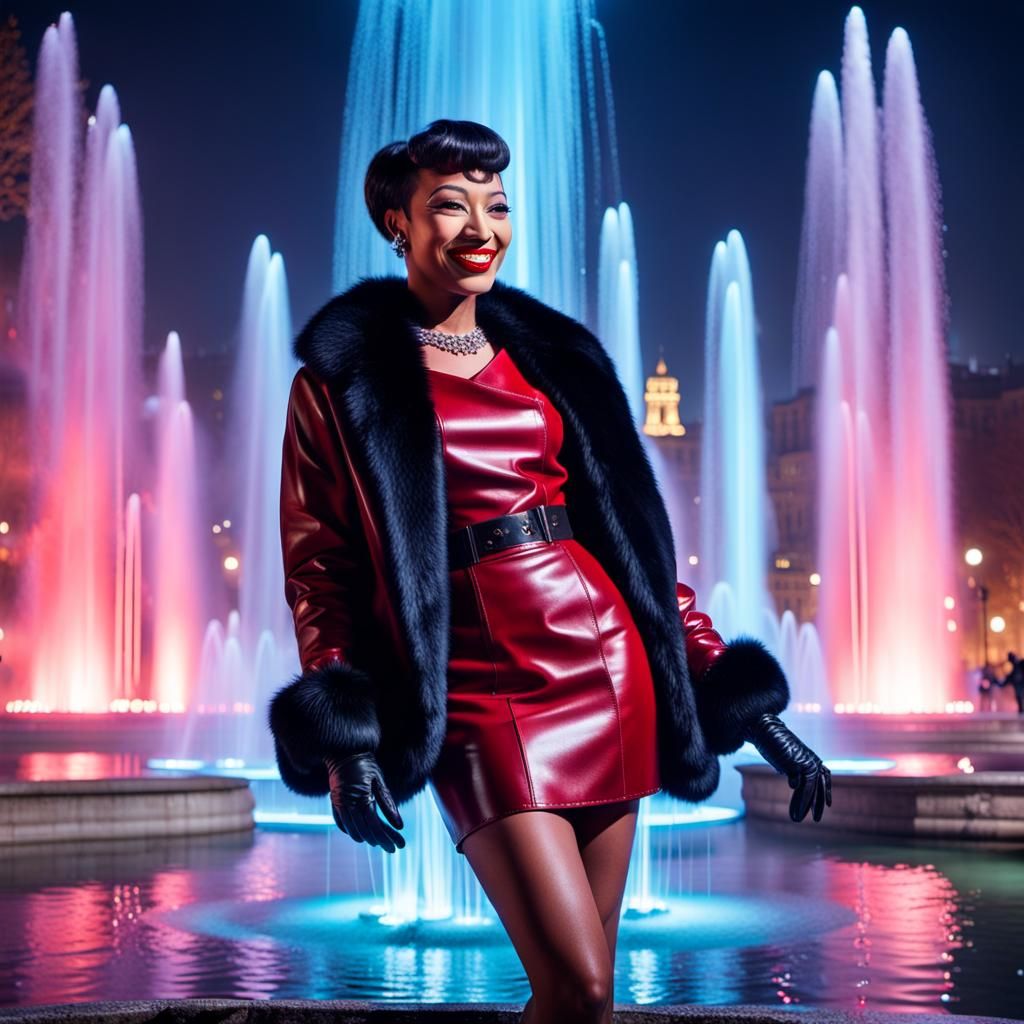 Josephine Baker in Sci-Fi Paris at Night