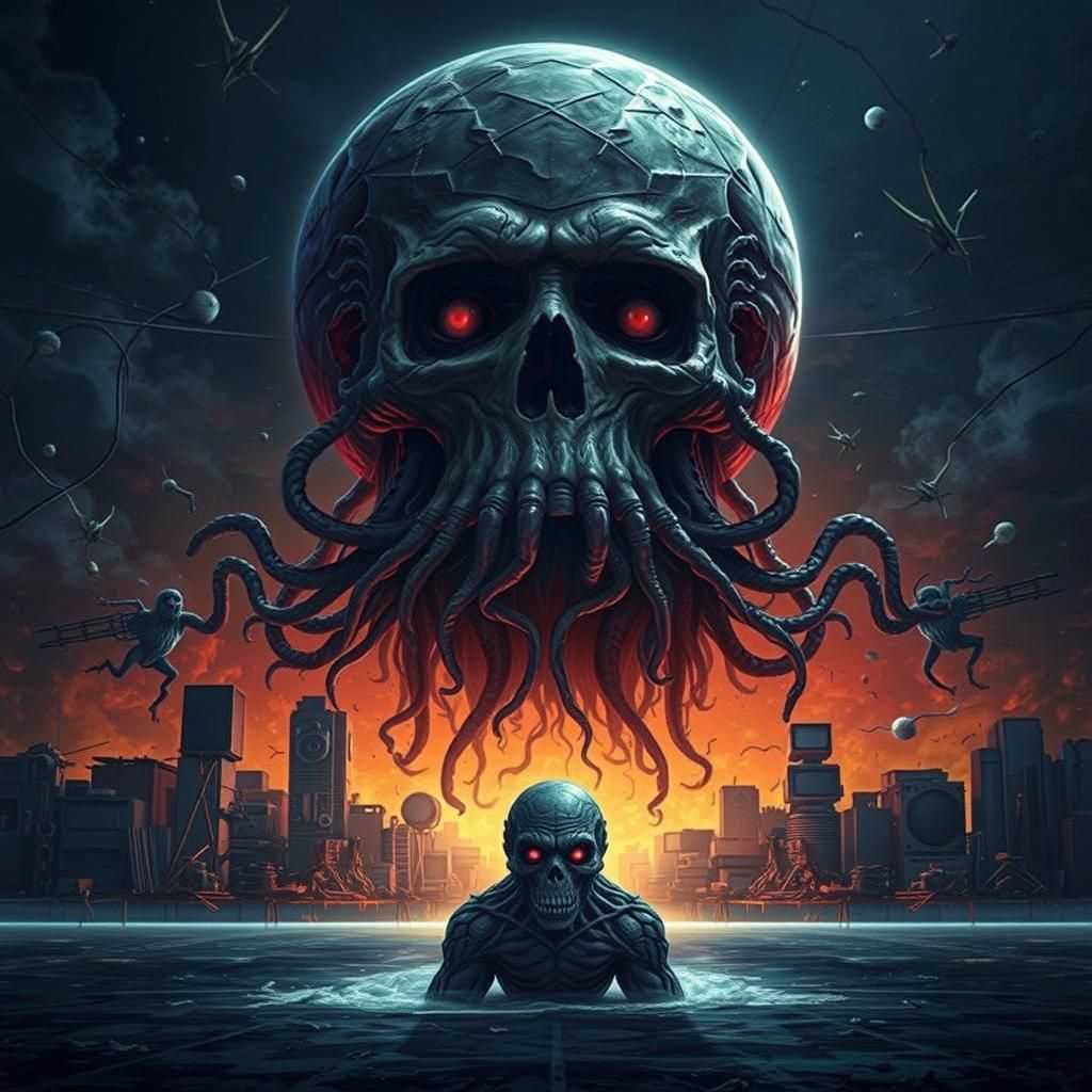 Eldritch Horror with Infinite Eyes in Dark Bedroom