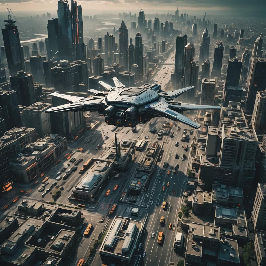 Futuristic Cityscape with Cinematic Lighting