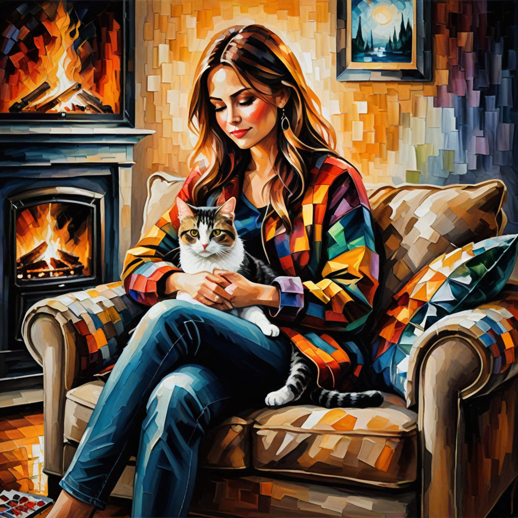 Warmth of Home in Vibrant Impressionist Style