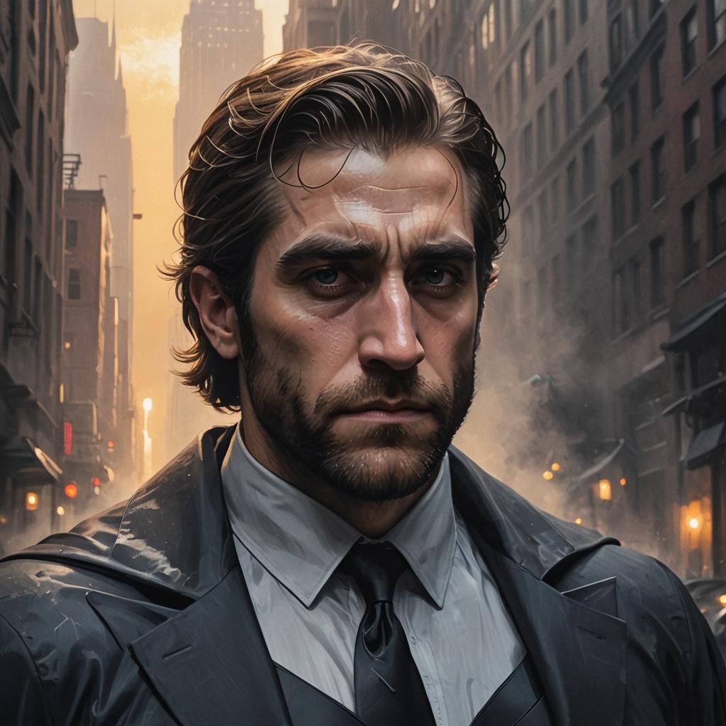 Brooding Batman Portrait in Gotham Alley