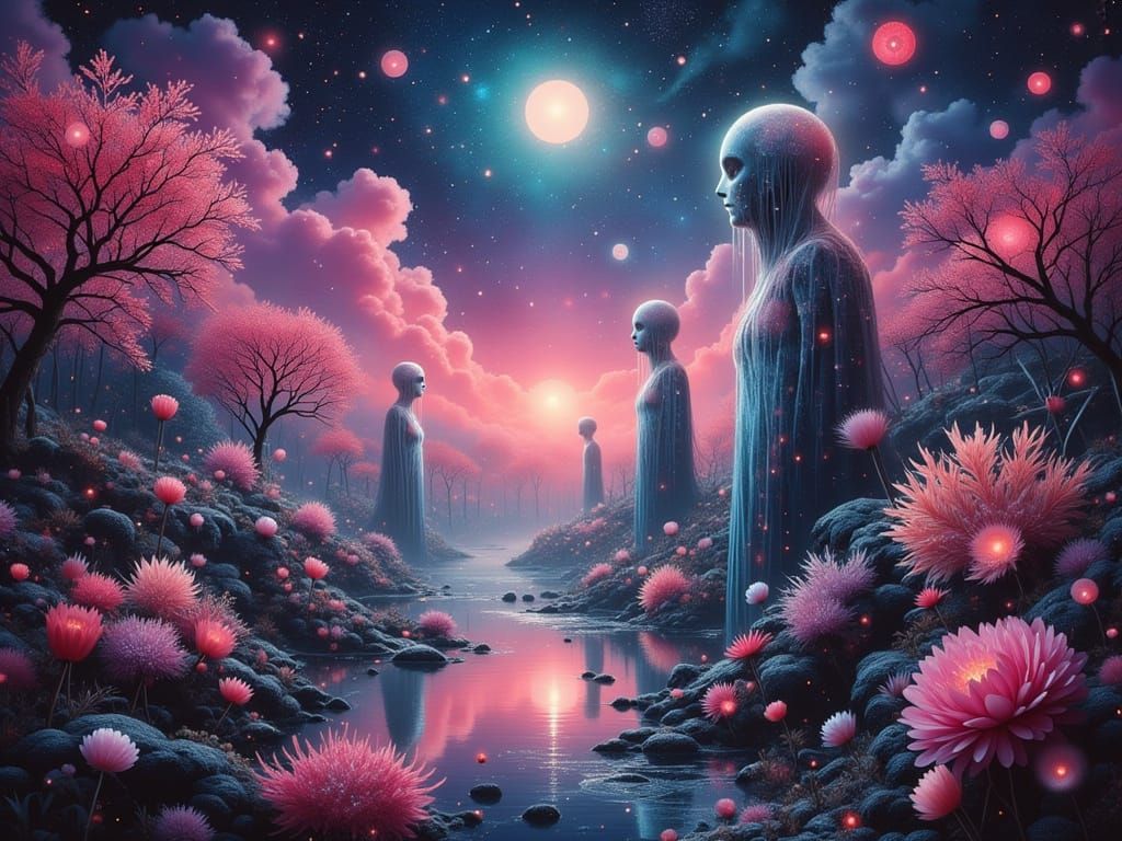 Surreal Dream World with Sinister Undertones in Fantasy Styl...