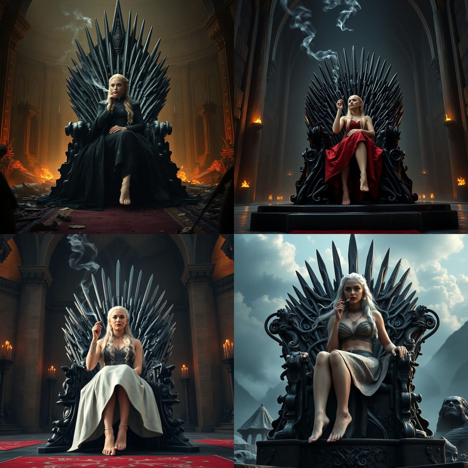 Daenerys on the Iron Throne: Detailed Matte Painting