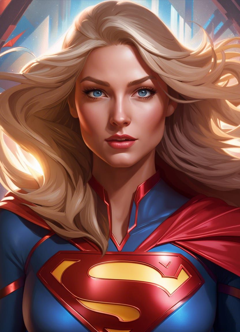 Hyperdetailed Supergirl Portrait in Dynamic Lighting