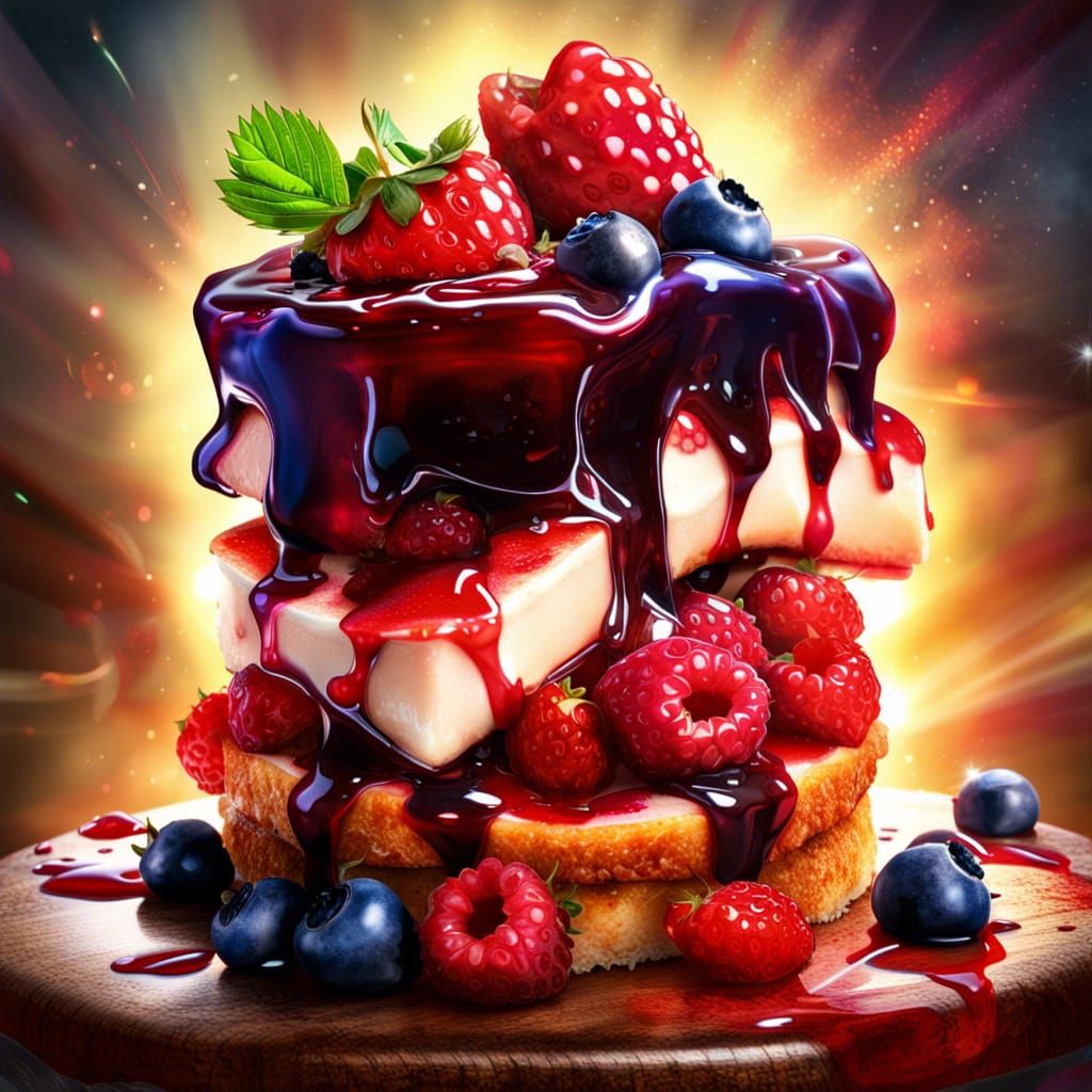 Delicious Berry Panini Sandwich in Pop Art Style