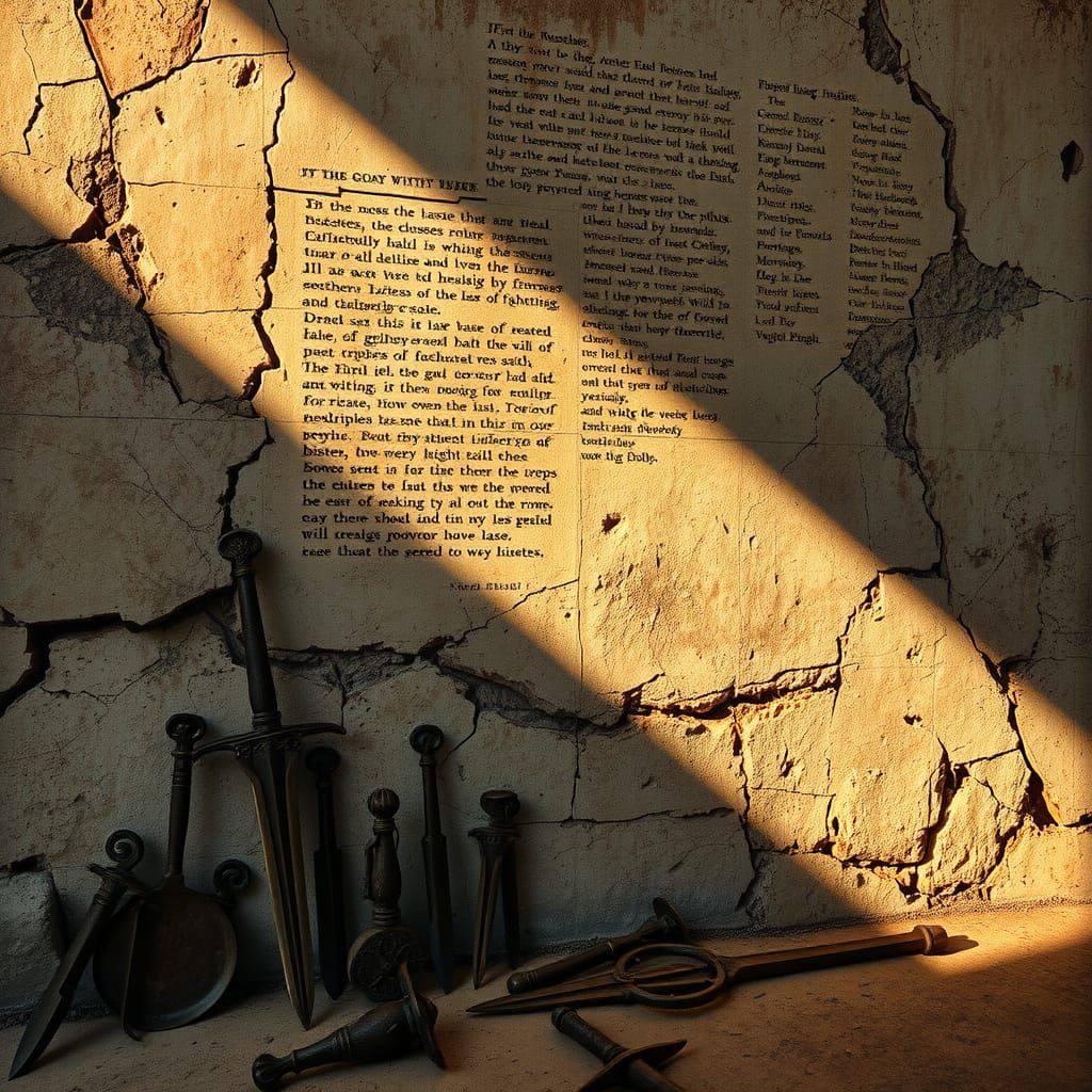 Forgotten Prophecies on Ancient Stone Wall