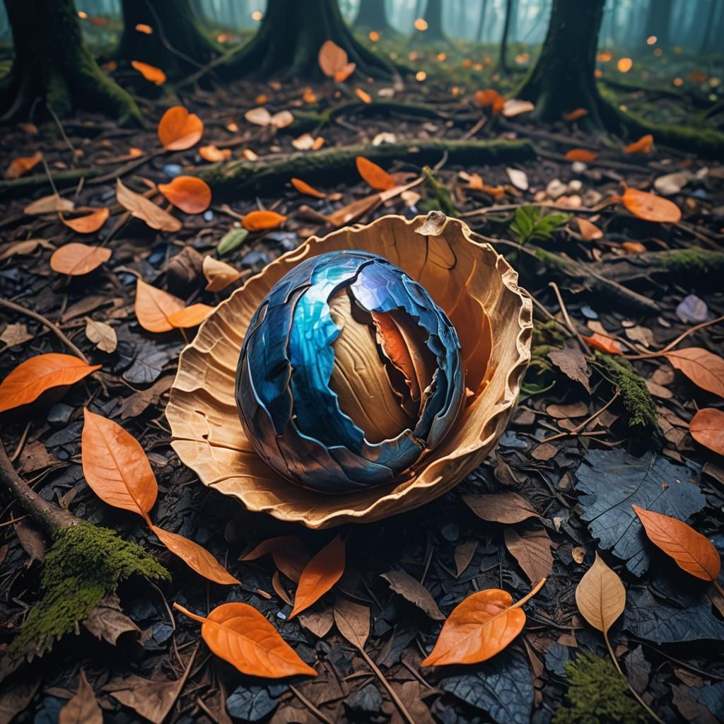 Mystical Forest Floor: Broken Peanut Shell Macro