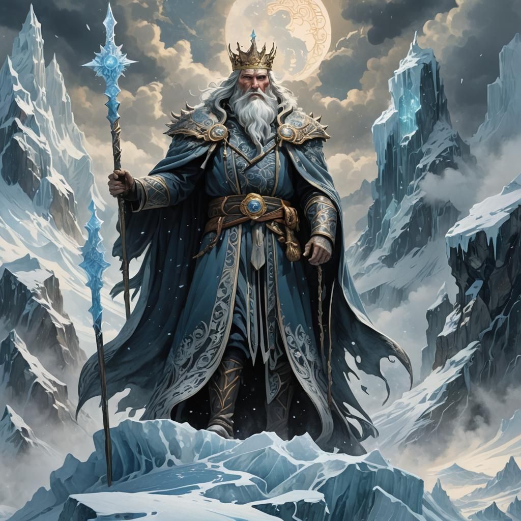 Ice King Portrait in Dark Fantasy Style