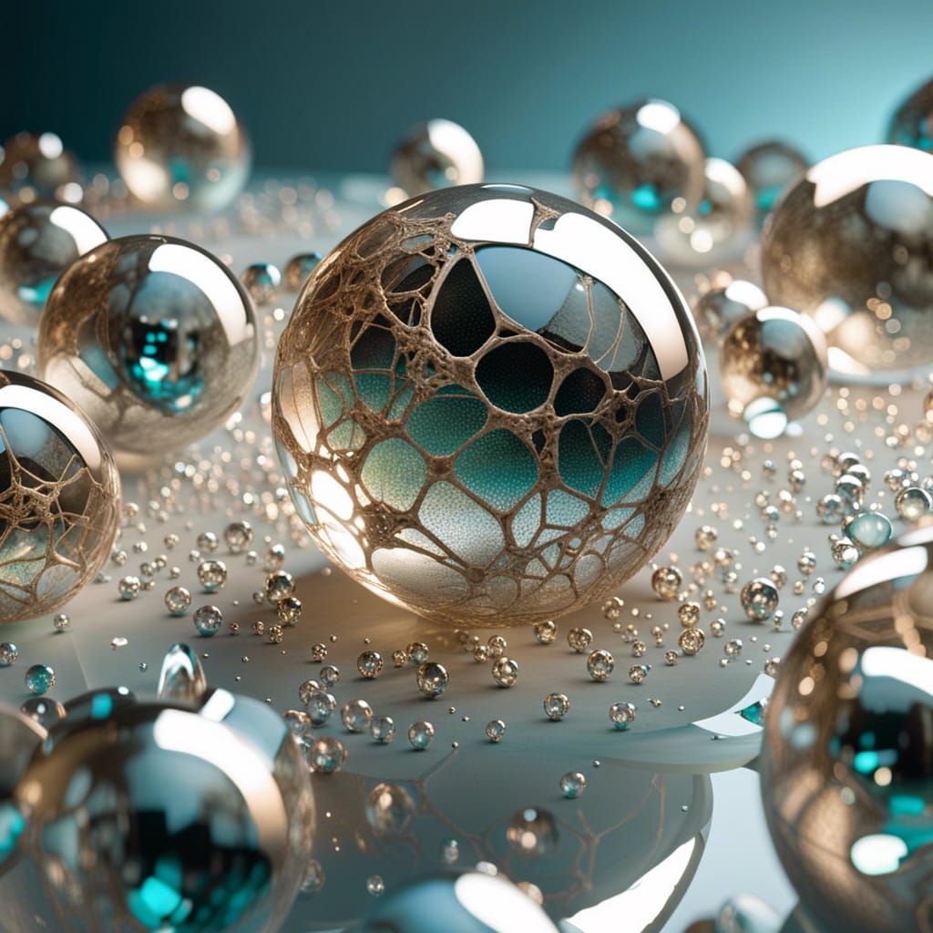 Cracked Glass Moon Spheres in Photorealistic CGI