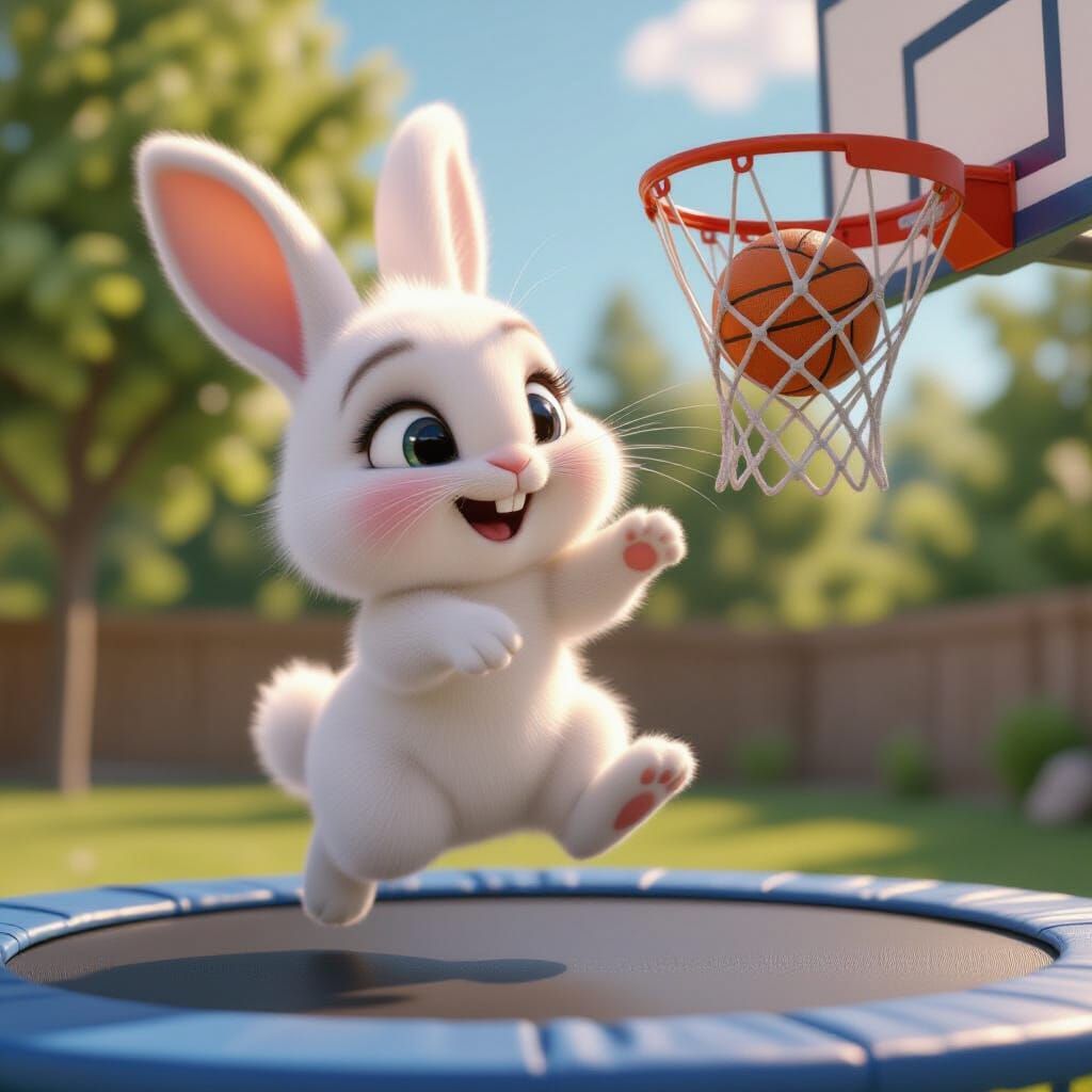 Fluffy Rabbit Shoots Baby Bunny in CGI Animation Style