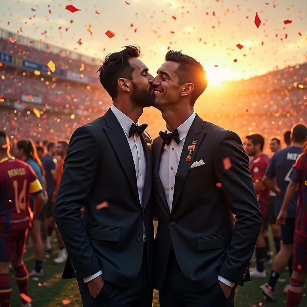 Dignified Football Icons Share a Heartfelt Moment