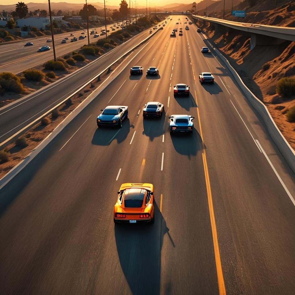 Hot Wheels Race on California Highway