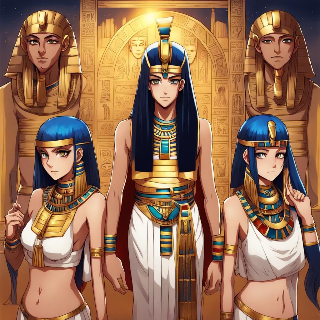 Ancient Egypt Scene in Anime Style