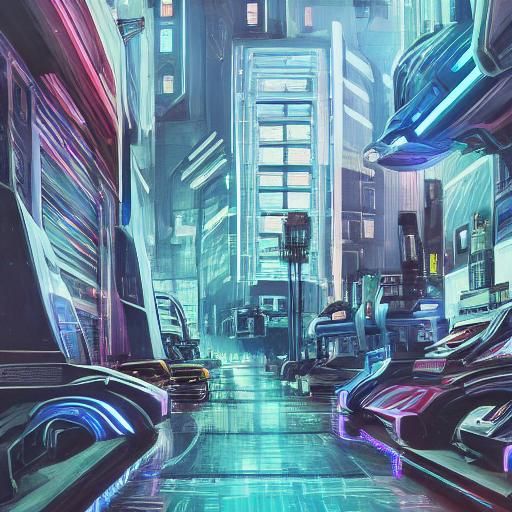 Futuristic Robot in Neon Cityscape: Hyperrealistic Concept A...