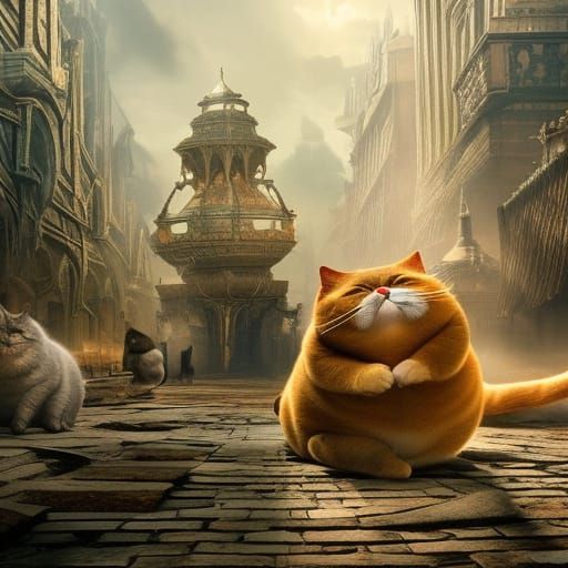 Fat Orange Cat: Digital Matte Painting